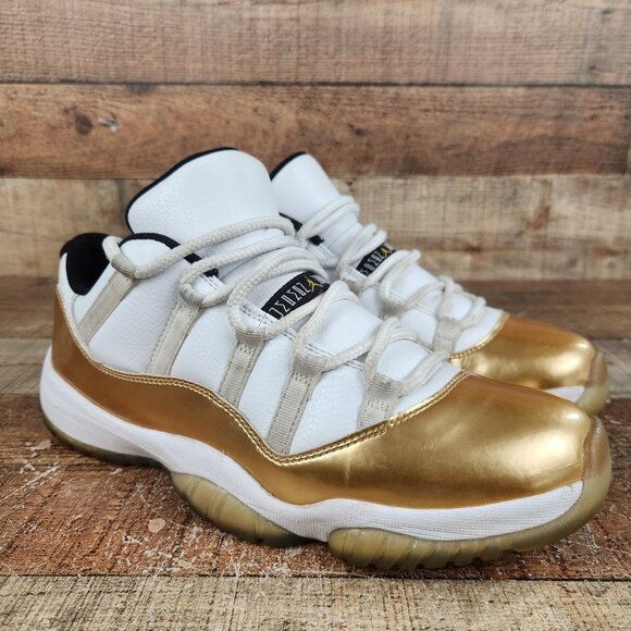 Nike Air Jordan 11 Retro Low Closing Ceremony Men's 10 White Gold Athletic Shoes - Picture 1 of 11